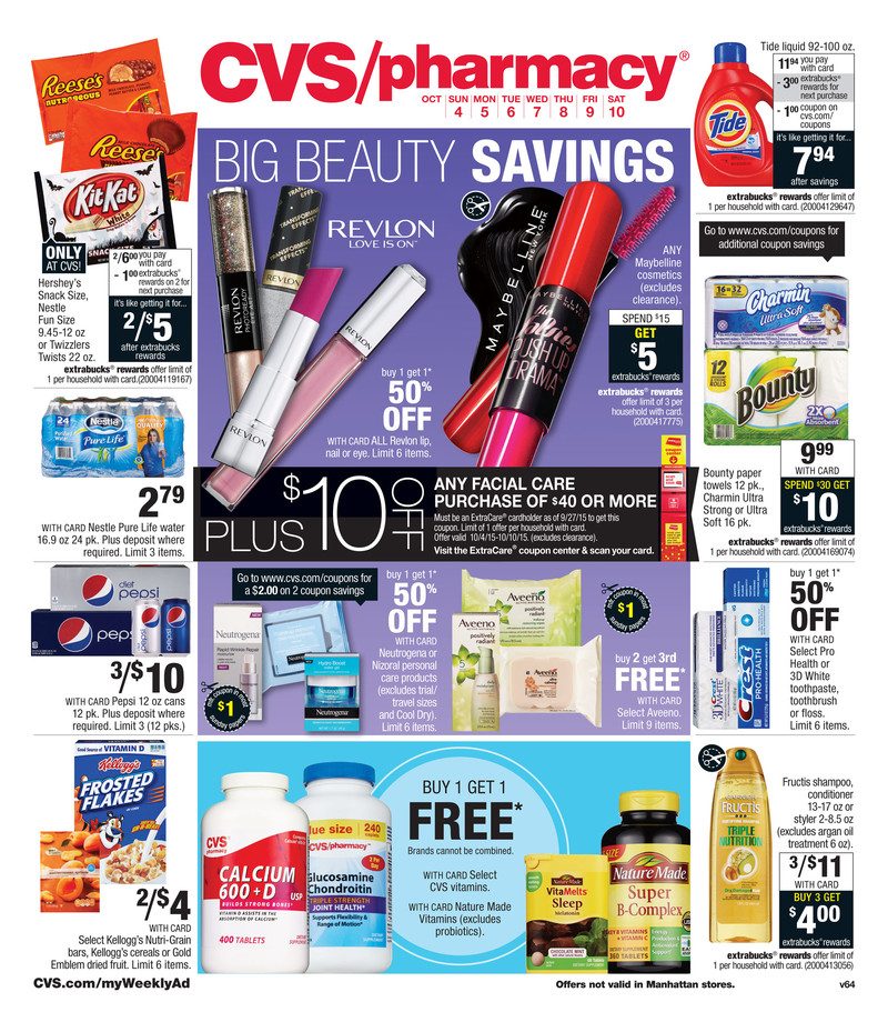 CVS Weekly Ad Oct 4 - Oct 10 2015 page 1