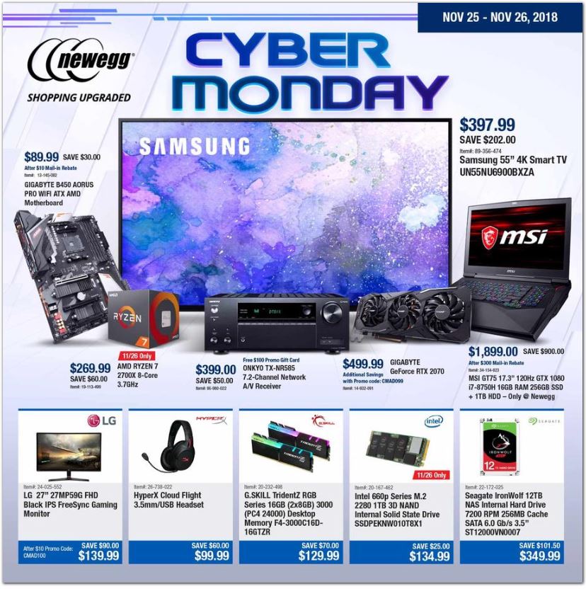 Newegg Cyber Monday Ad 2018 page 1