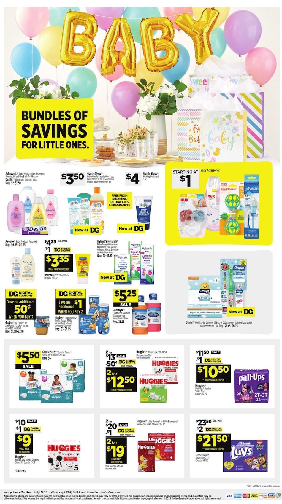 Dollar General Ad Baby Jul 9 15, 2023 WeeklyAds2