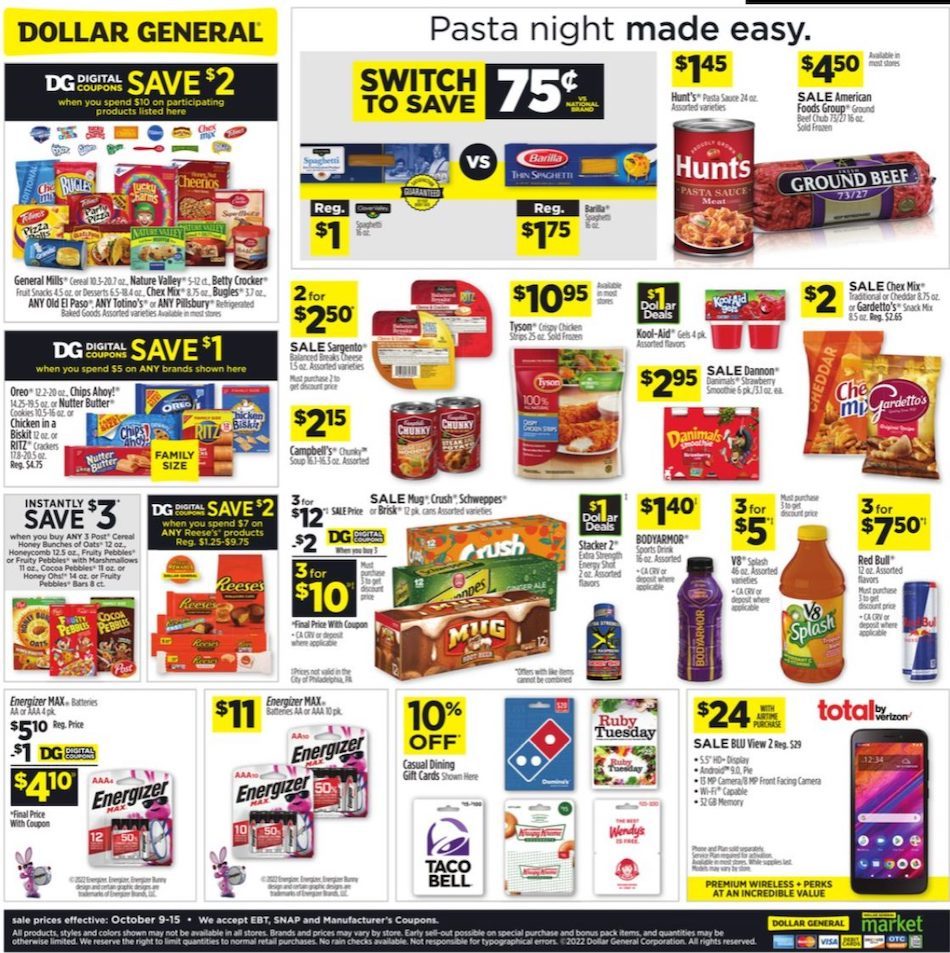 Dollar General Ad Oct 9 15, 2022 WeeklyAds2