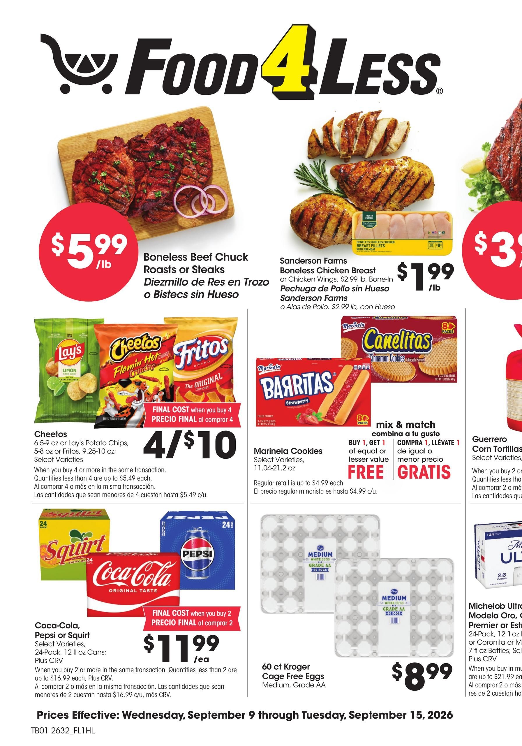 Food 4 Less California Weekly Ad September 9 - 15, 2026 page 1