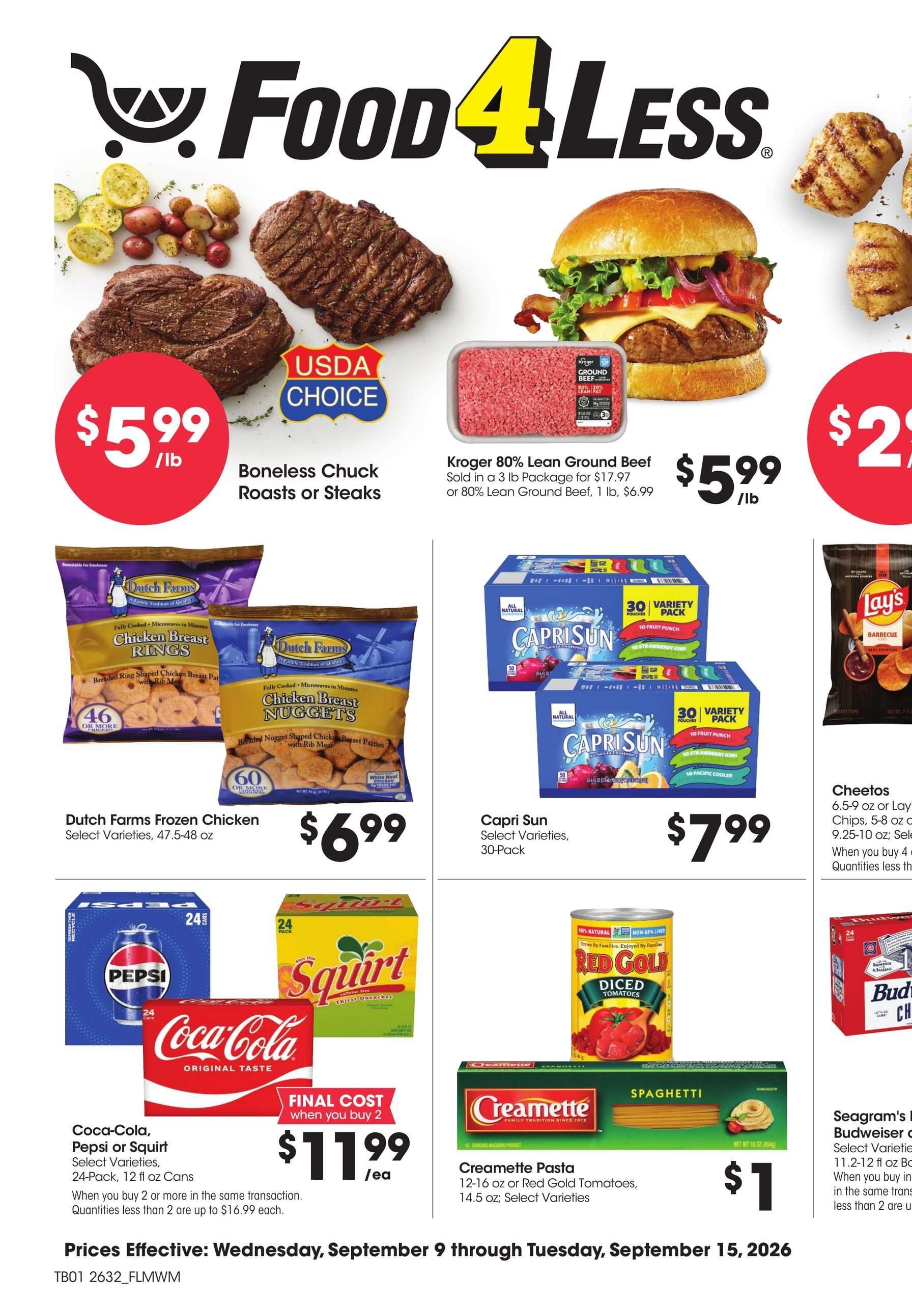 Food 4 Less Chicago Weekly Ad September 9 - 15, 2026 page 1