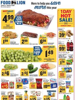Food Lion Weekly Ad Jan 3 - 9, 2024