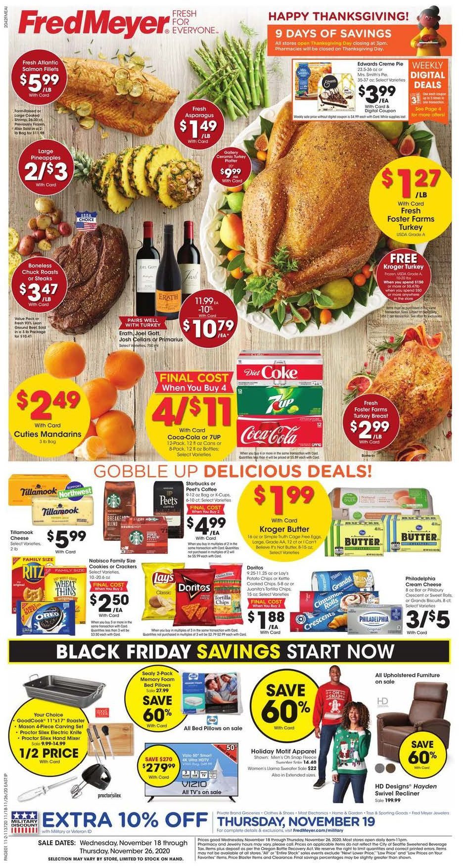 Fred Meyer Ad Thanksgiving Nov 18 26, 2020 WeeklyAds2