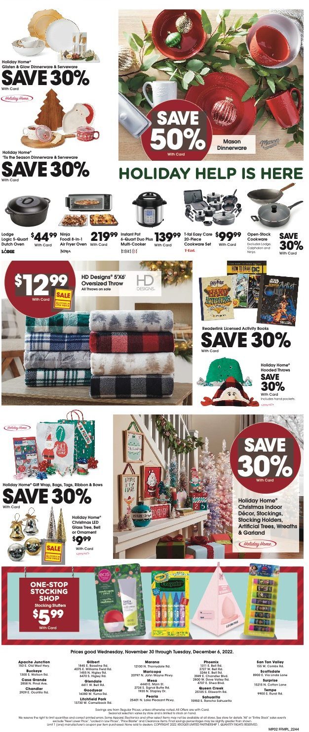 Fry's Holiday Ad Nov 30 Dec 6, 2022 WeeklyAds2