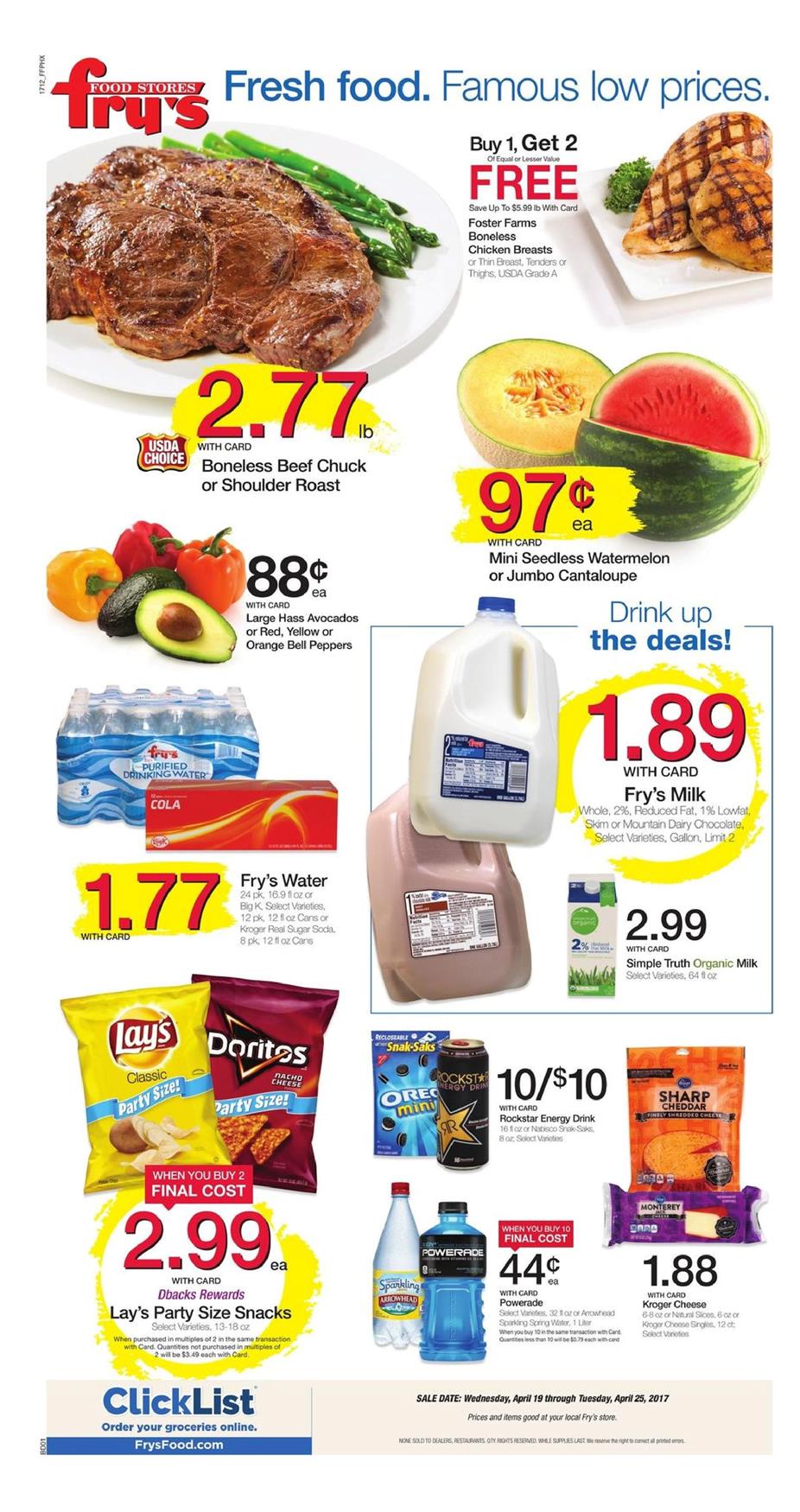 Fry's Weekly Ad April 19 - 25 2017 page 1