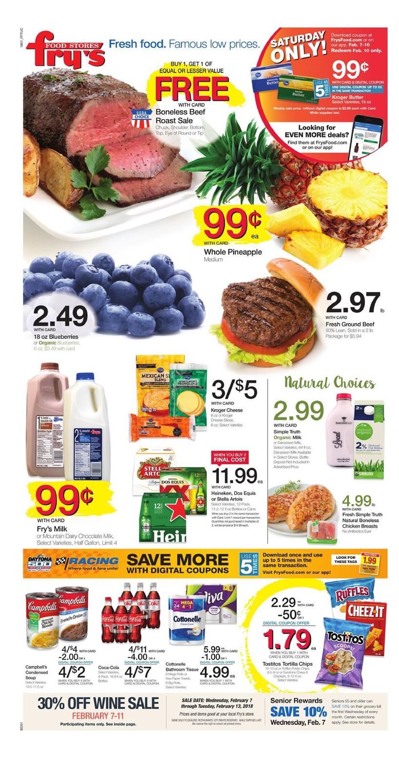Fry's Weekly Ad Feb 7 - 13, 2018 page 1