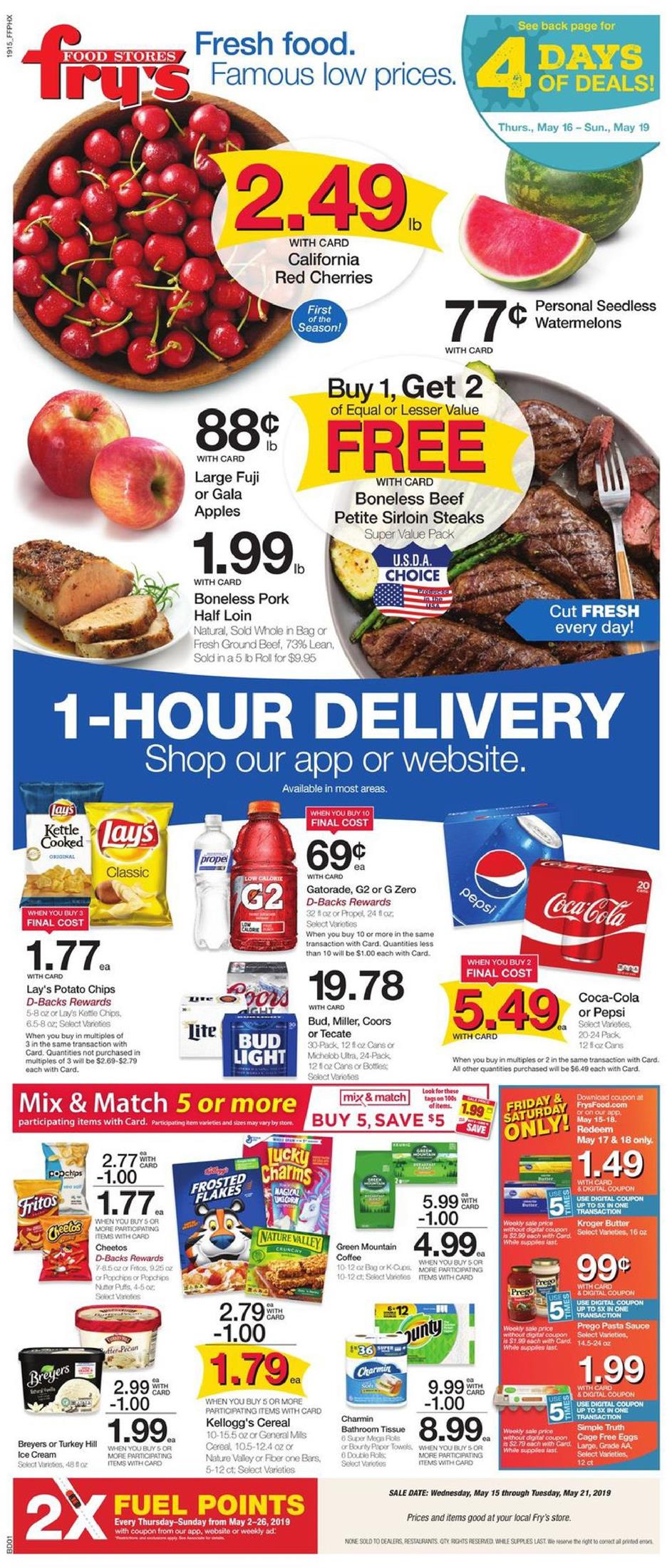 Fry's Weekly Ad May 15 - 21, 2019 page 1