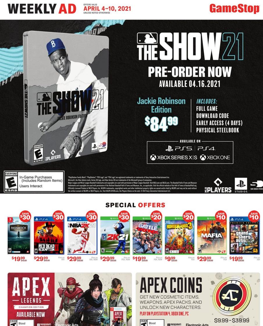Gamestop Weekly Ad Apr 4 10, 2021 WeeklyAds2