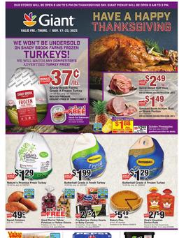Giant Weekly Ad Thanksgiving Nov 17 - 23, 2023