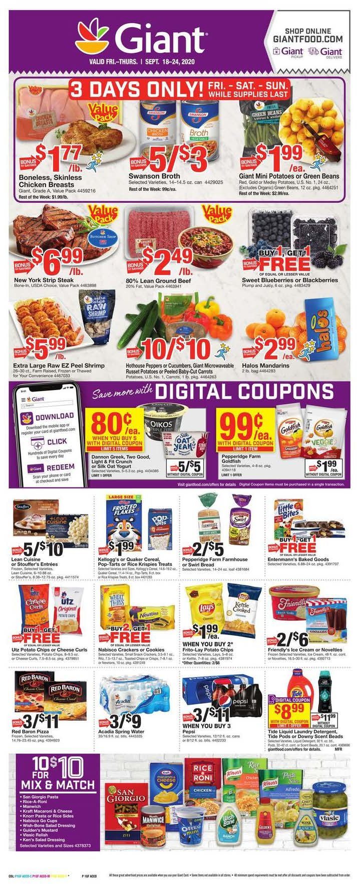 Giant Weekly Ad Sep 18 - 24, 2020 - WeeklyAds2