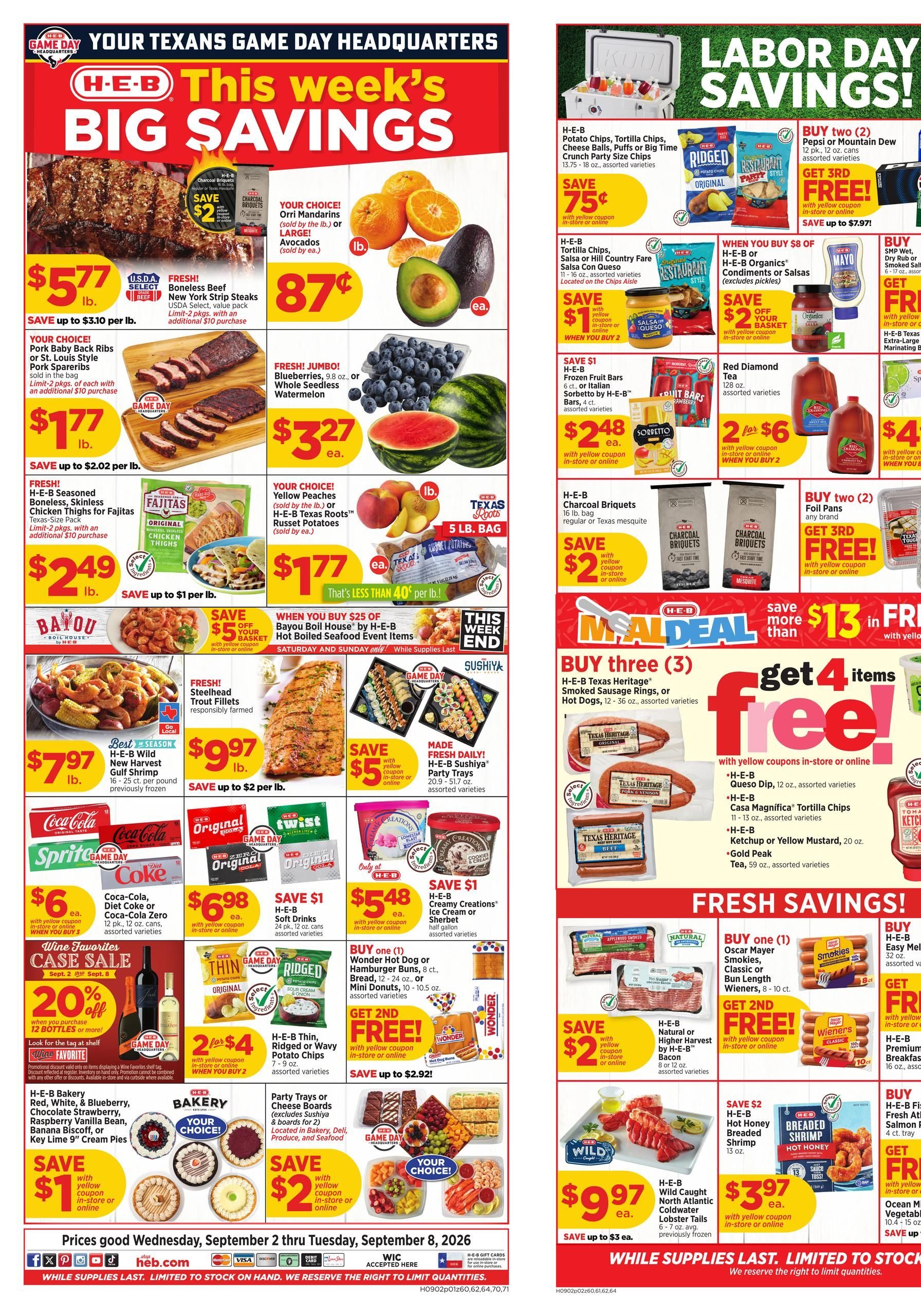 H-E-B Weekly Ad September 2 - 8, 2026 page 1