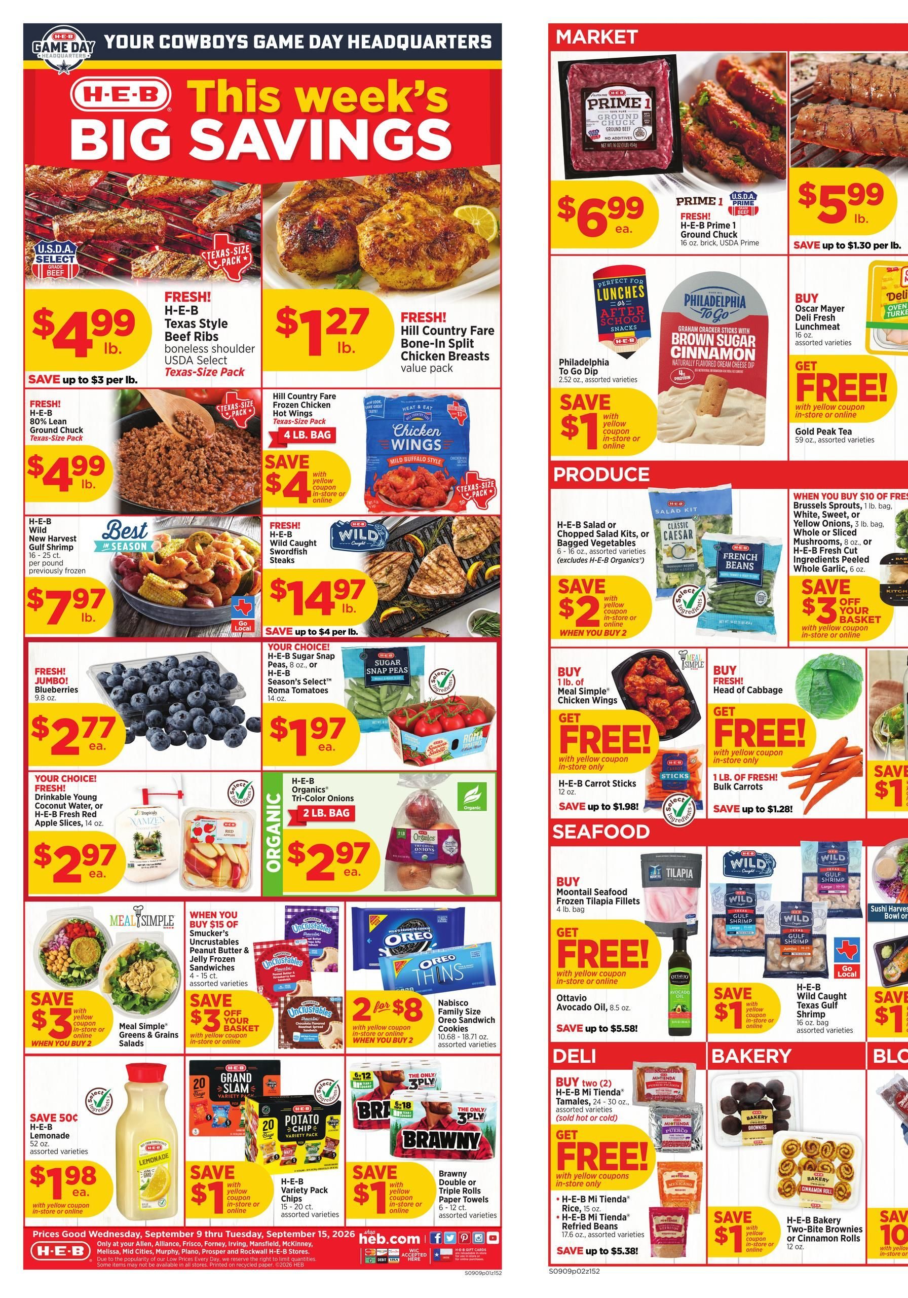 H-E-B Weekly Ad September 9 - 15, 2026 page 1