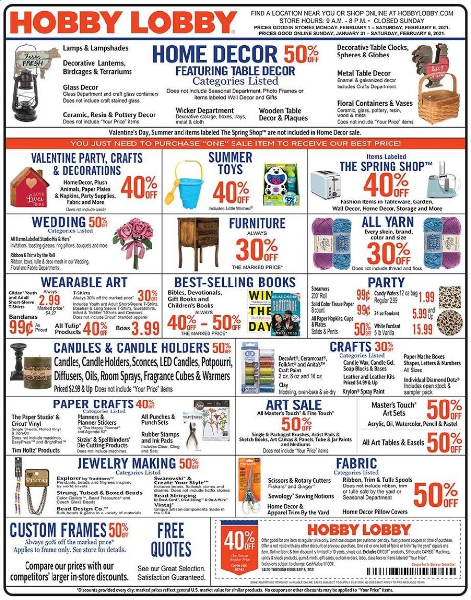 Hobby Lobby Ad Feb 31 Feb 6, 2021 WeeklyAds2