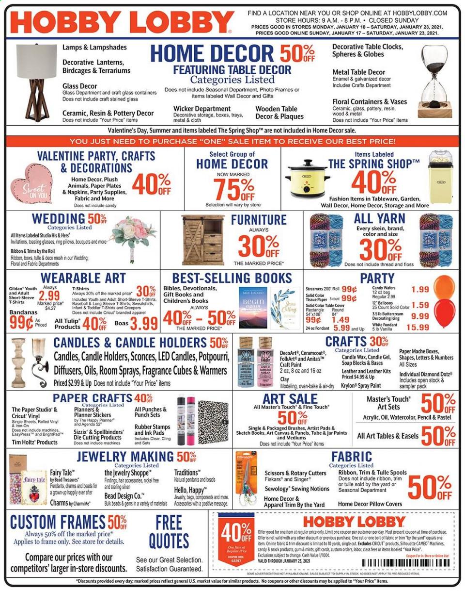 Hobby Lobby Ad Jan 17 23, 2021 WeeklyAds2