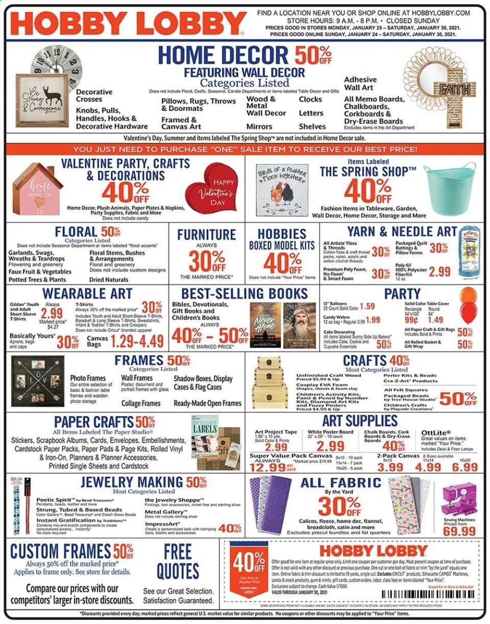 Hobby Lobby Ad Jan 24 - 30, 2021 - WeeklyAds2