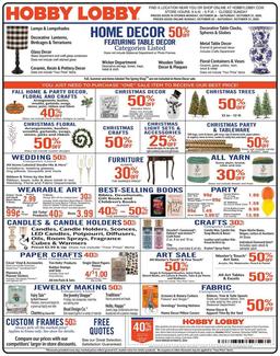 Hobby Lobby Ad Oct 25–31, 2020