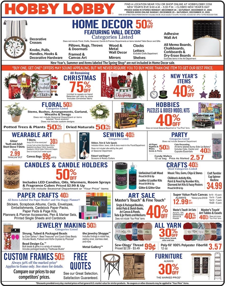 Hobby Lobby Weekly Ad Dec 25 31 2022 WeeklyAds2   1 