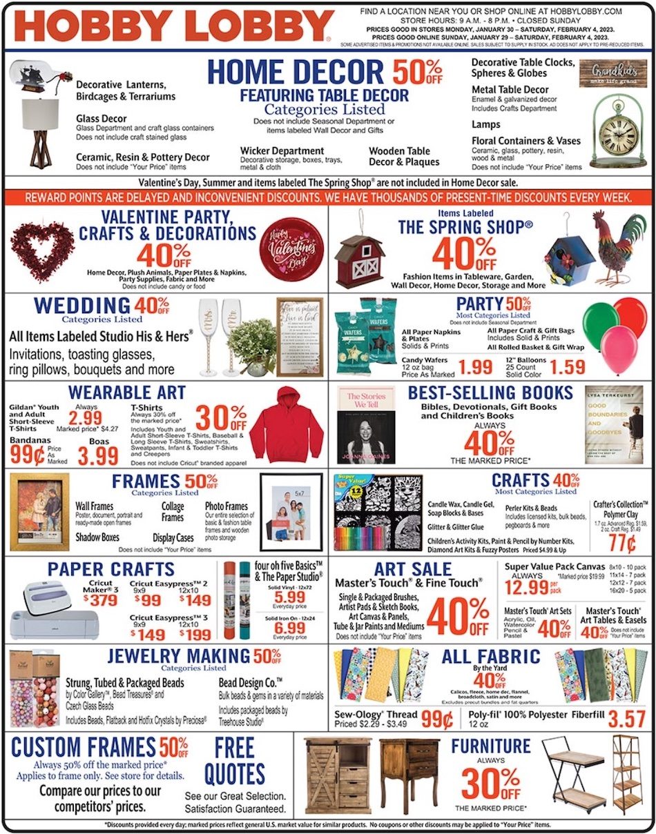 Hobby Lobby Weekly Ad Jan 29 Feb 4, 2023 WeeklyAds2