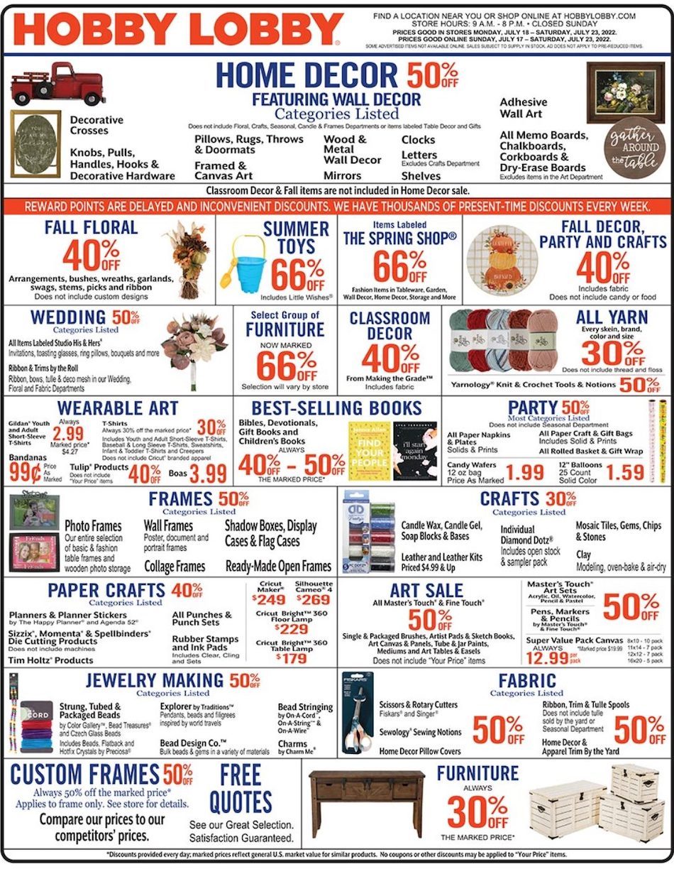 Hobby Lobby Weekly Ad Jul 17 23, 2022 WeeklyAds2