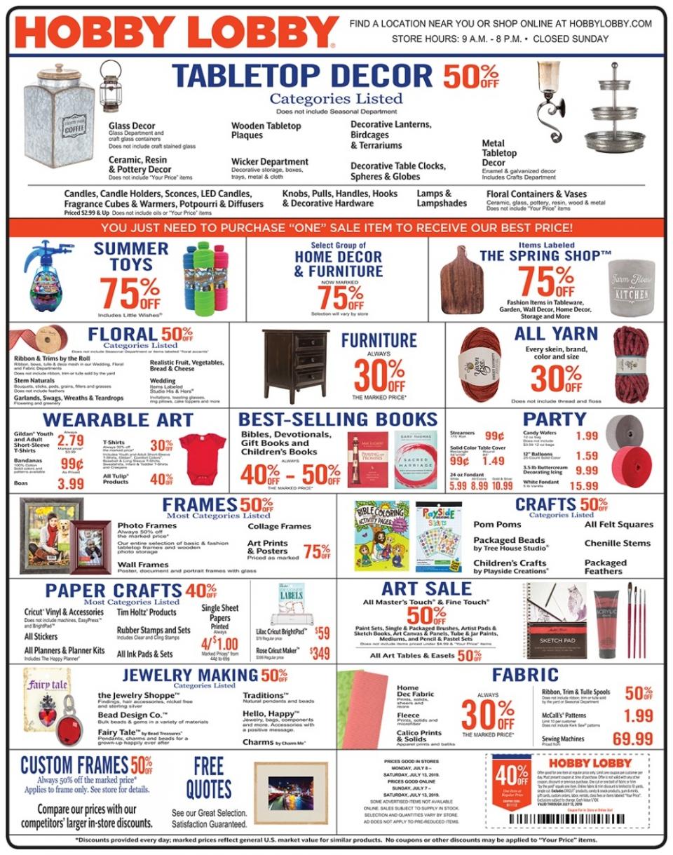 Hobby Lobby Weekly Ad Jul 7 13 2019 Weeklyads2 Hobby Lobby Weekly Ad Jul 7 13 2019 Weeklyads2