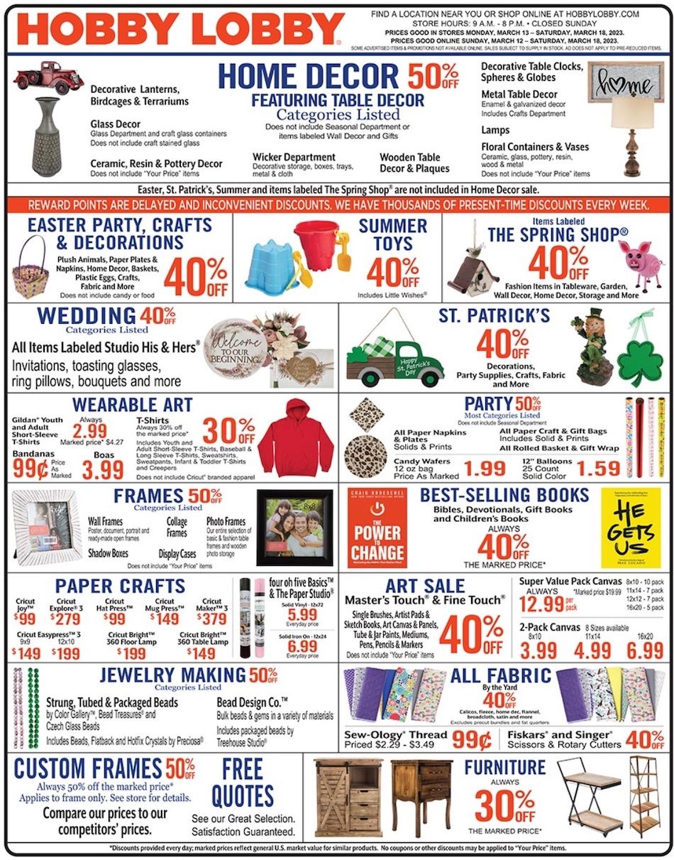 Hobby Lobby Weekly Ad Mar 12 18 2023 Weeklyads2 Hobby Lobby Weekly Ad Mar 12 18 2023 Weeklyads2