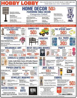 Hobby Lobby Weekly Ad Mar 29 - Apr 4, 2020
