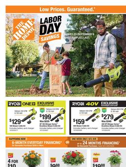 Home Depot Ad Labour Day Saving August 27 - September 9, 2026