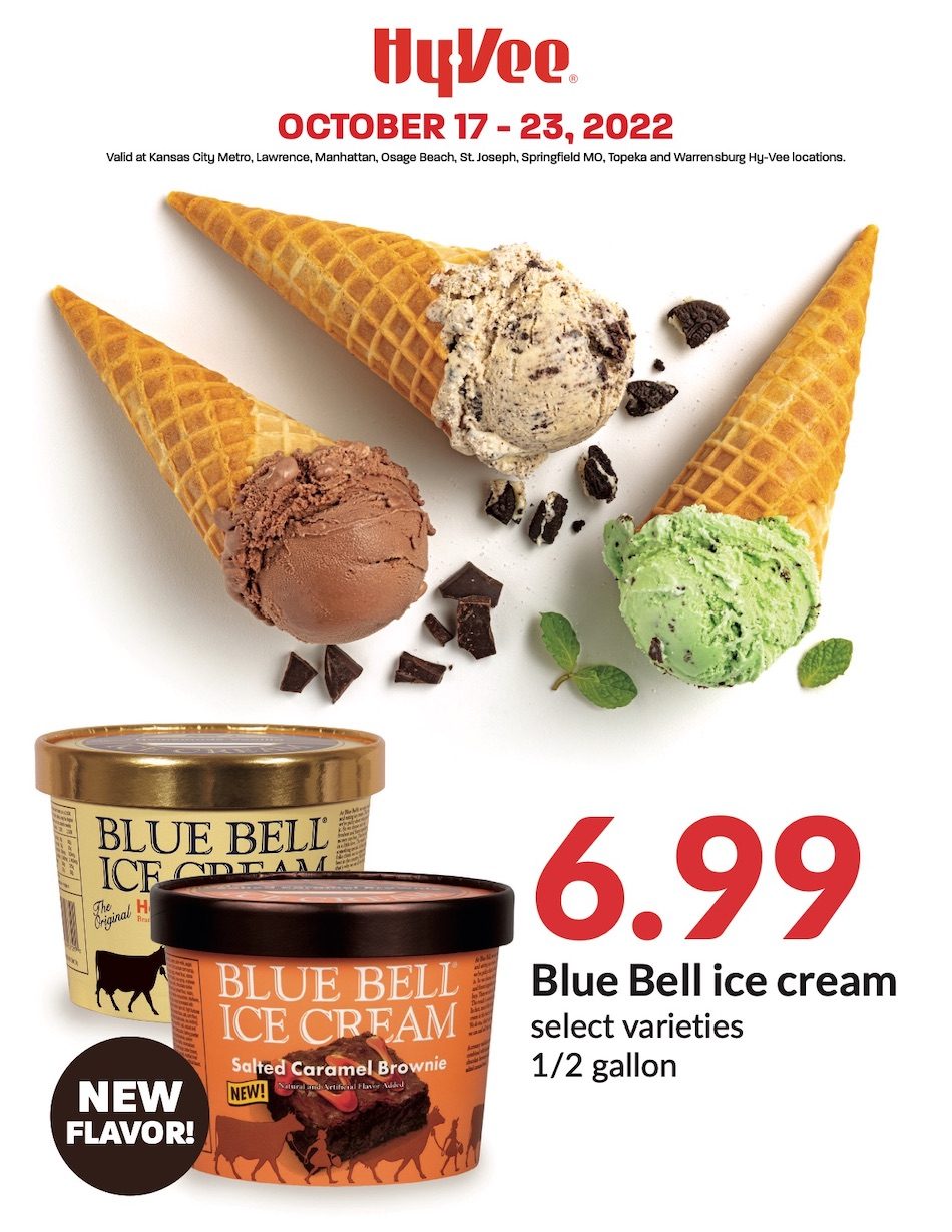 Hyvee Ad Blue Bell Ice Cream Oct 17 23, 2022 WeeklyAds2