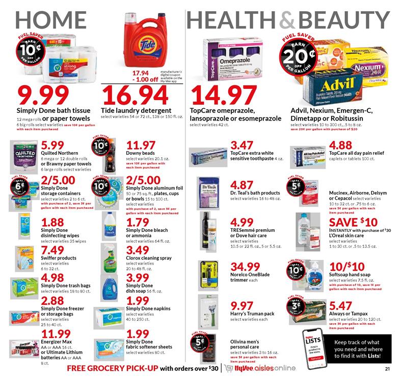 Hy vee Ad page 21