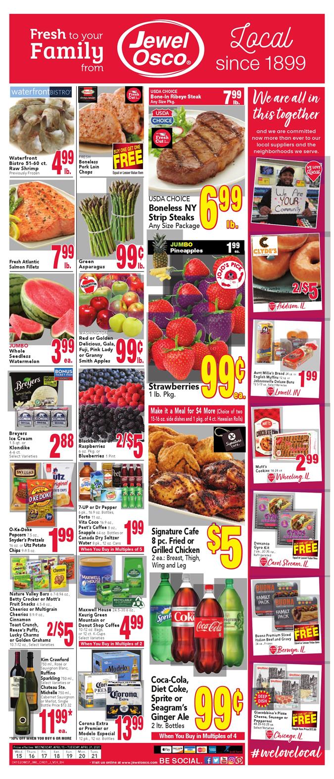 Jewel-Osco Ad Apr 15 - 21, 2020 page 1
