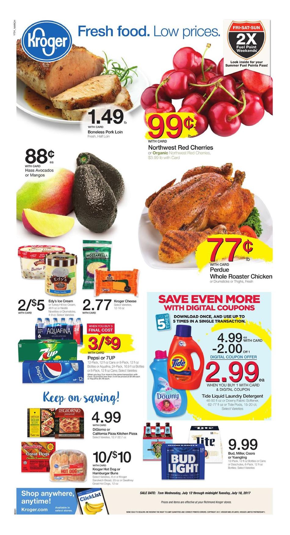 Kroger Weekly Ad July 12 - 18 2017 page 1