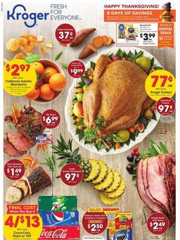 Kroger Weekly Ad Thanksgiving Nov 18–26, 2020