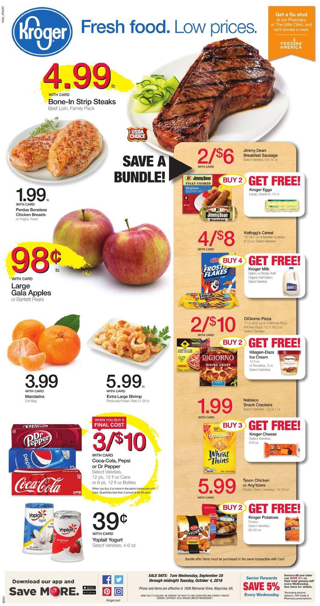 Kroger Weekly Ad Sep 28 - Oct 4 2016 page 1