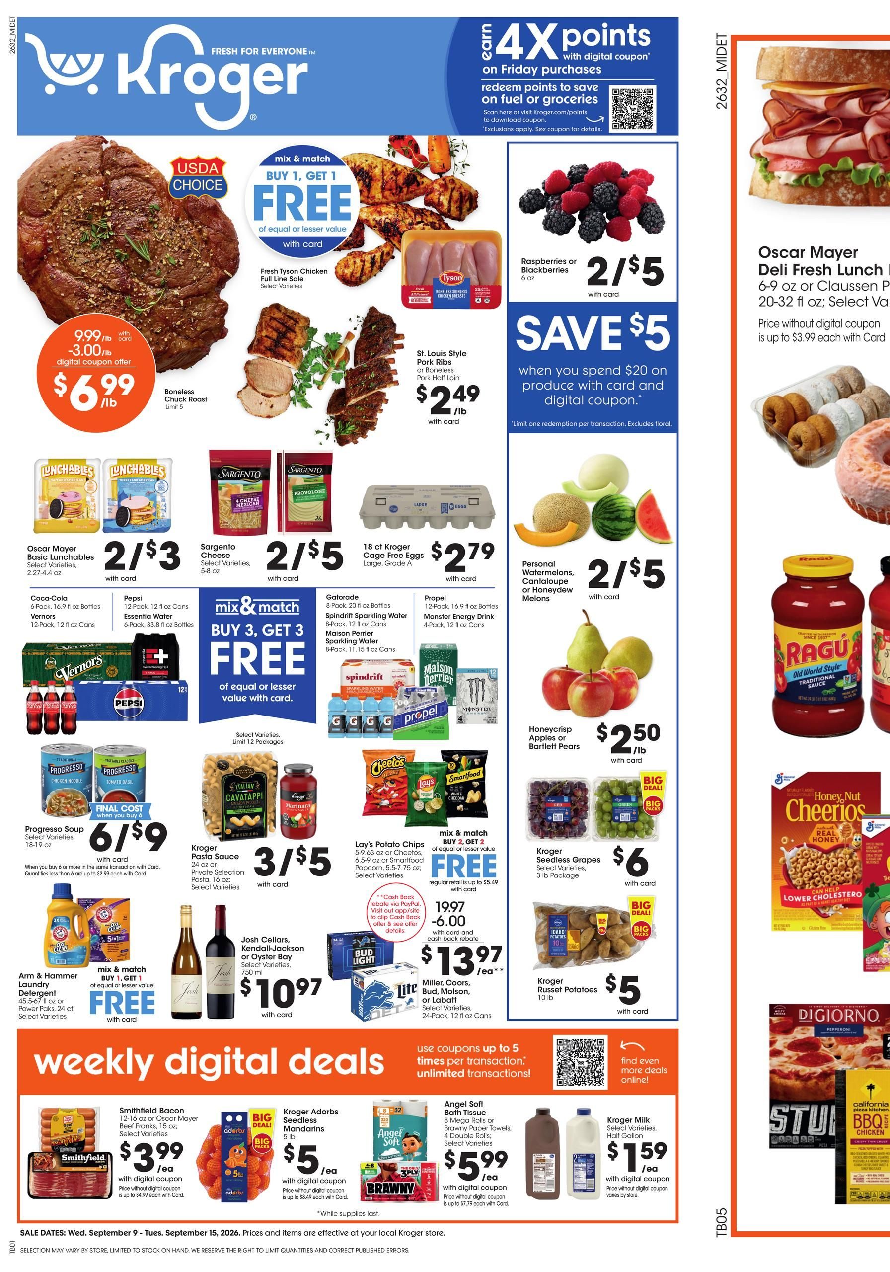 Kroger Weekly Ad September 9 - 15, 2026 page 1