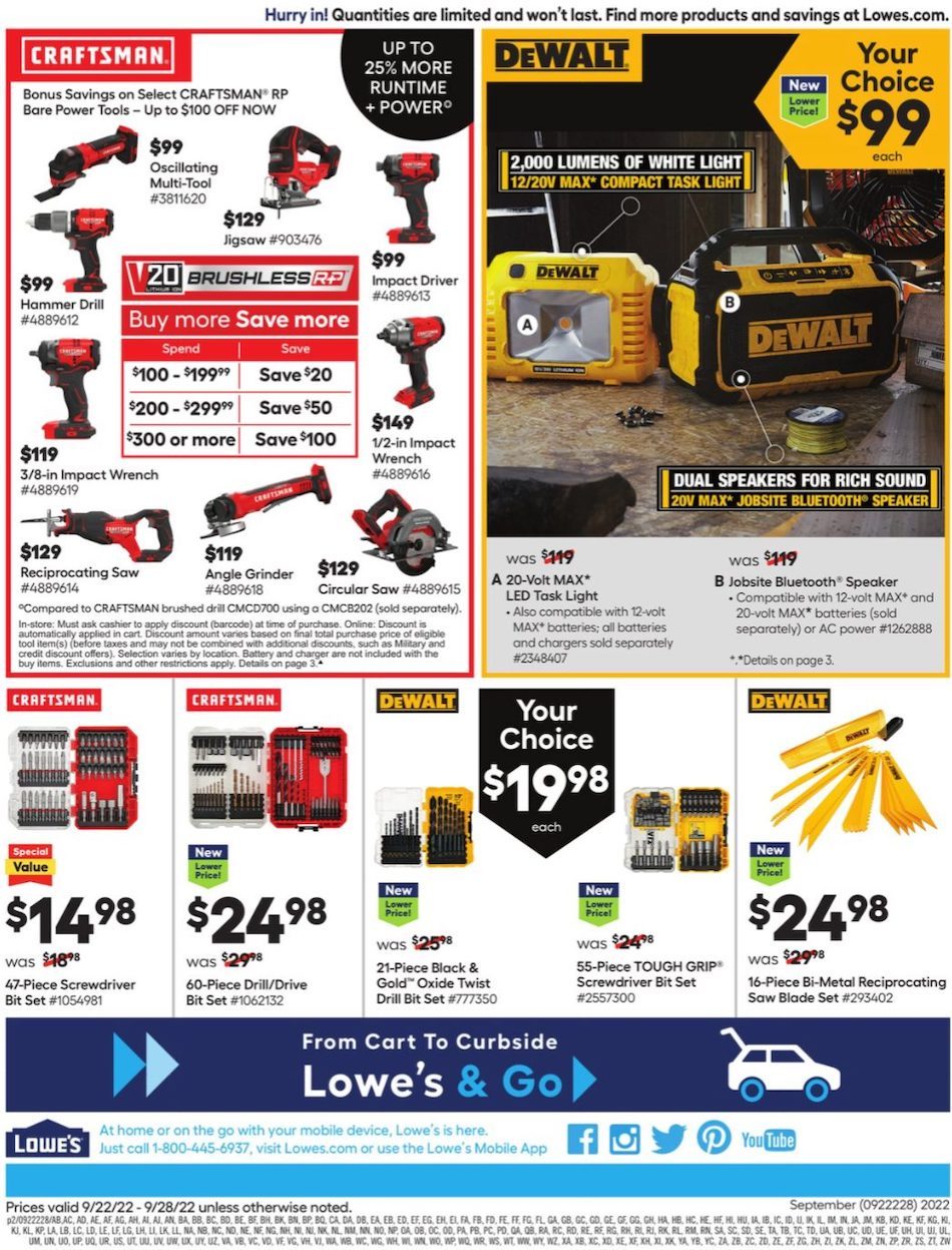 Lowe's Weekly Ad Sep 22 - 28, 2022 - Weeklyads2