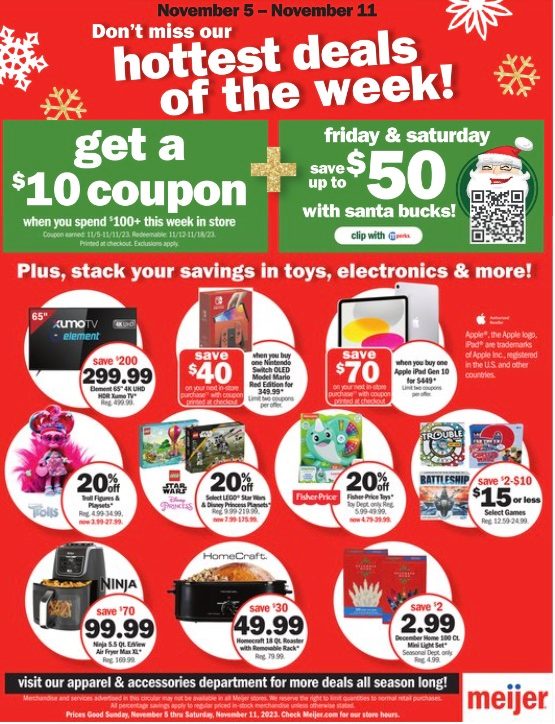 Meijer Ad Holiday Top 10 Deals 2023 WeeklyAds2