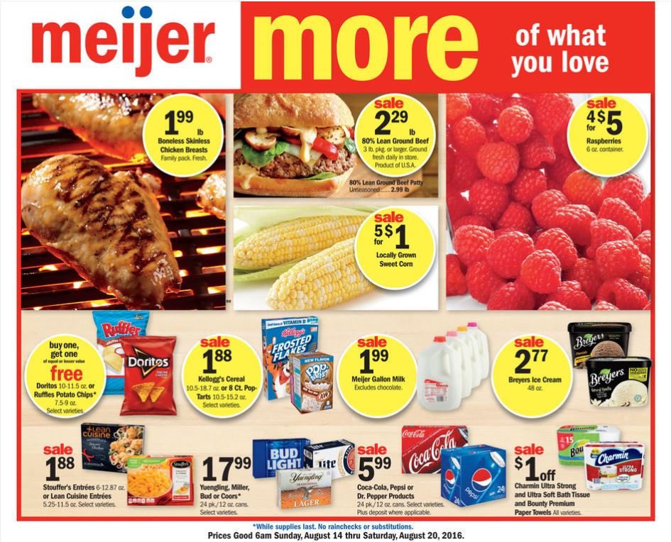Meijer Weekly Ad Aug 21 - Aug 27 2016 page 1