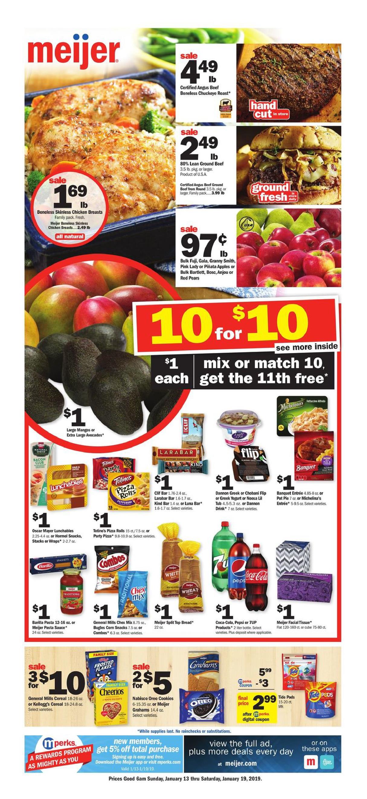 Meijer Weekly Ad Jan 13 - 19, 2019 page 1