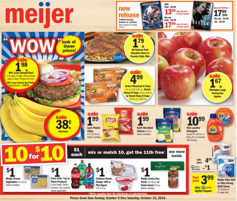 Meijer Weekly Ad Oct 9 - 15 2016 page 1