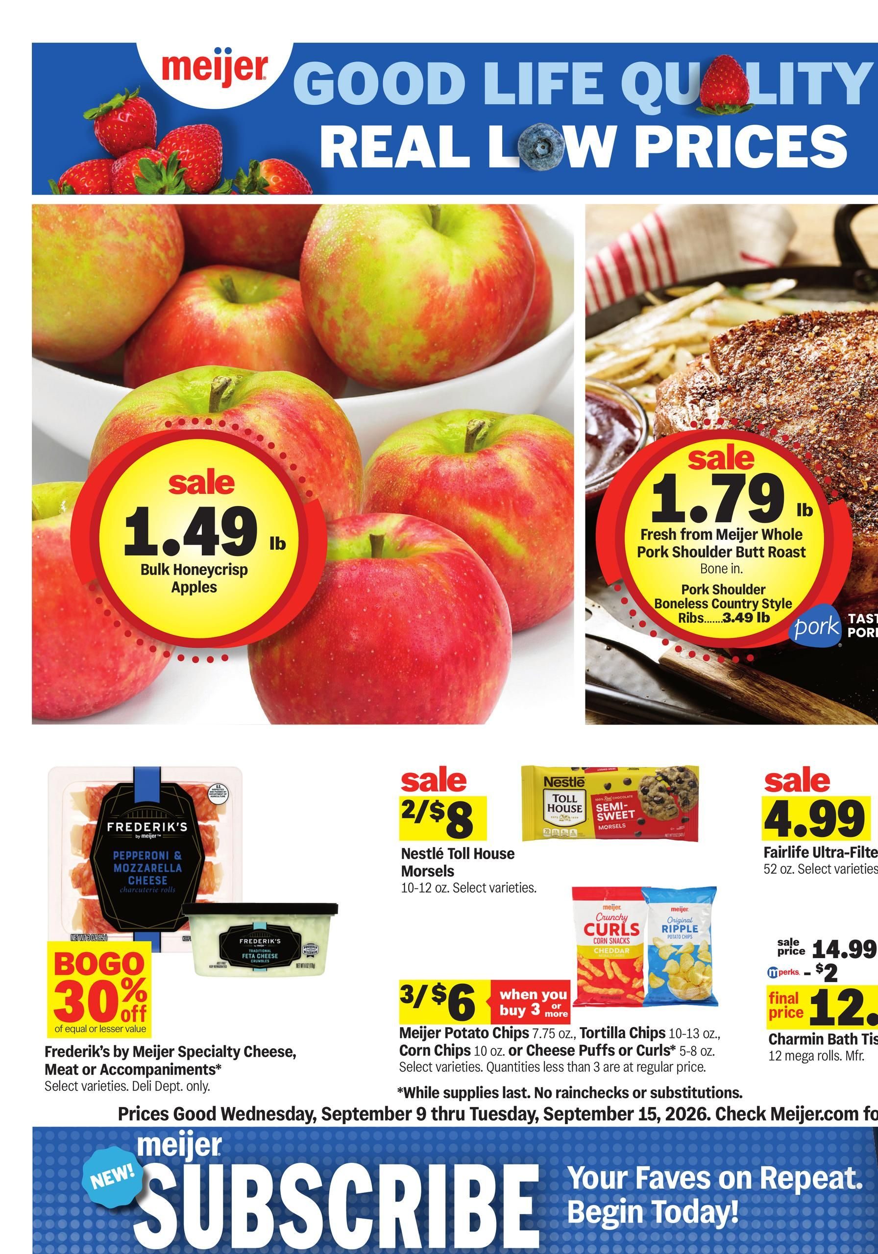 Meijer Weekly Ad September 9 - 15, 2026 page 1