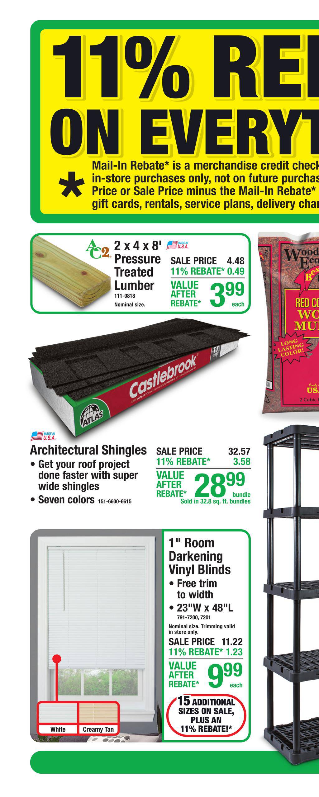 Menards Ad 11% Rebate* Sale March 18 - 29, 2026