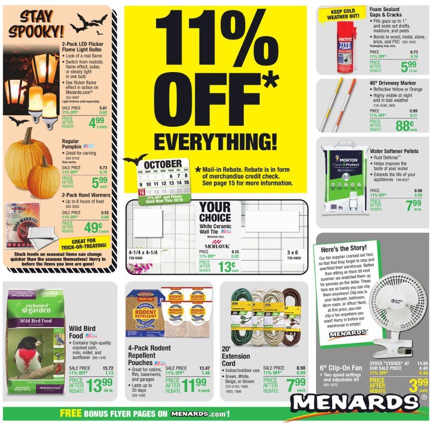 Menards Weekly Ad Oct 6 16, 2022 WeeklyAds2