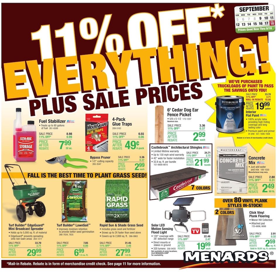 Menards Weekly Ad Sep 9 - 18, 2021 - WeeklyAds2