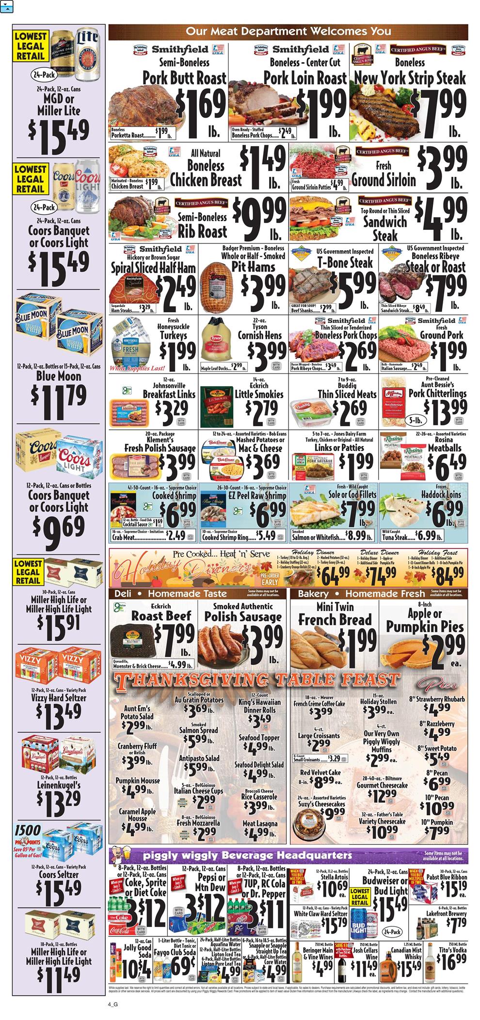 Piggly Wiggly Ad Thanksgiving Nov 18 26, 2020 WeeklyAds2