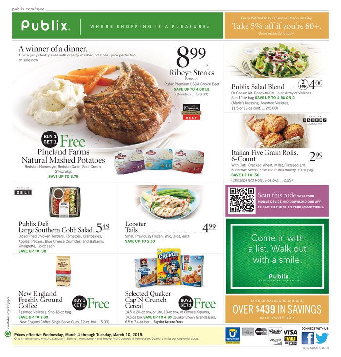 Publix Ad Preview 3/4 Simple Meals 2015 WeeklyAds2