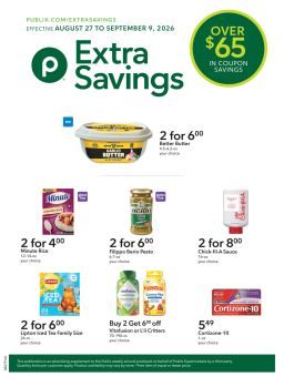 Publix Extra Savings August 27 - September 9, 2026