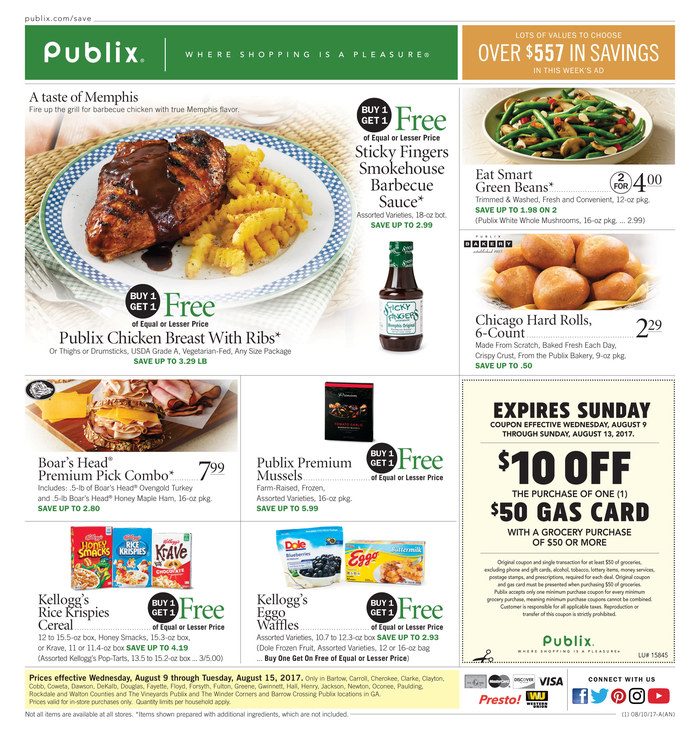 Publix Weekly Ad August 9 - 15 2017 - WeeklyAds2