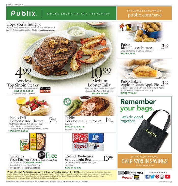 Publix Weekly Ad Jan 15 - 21, 2020 page 1