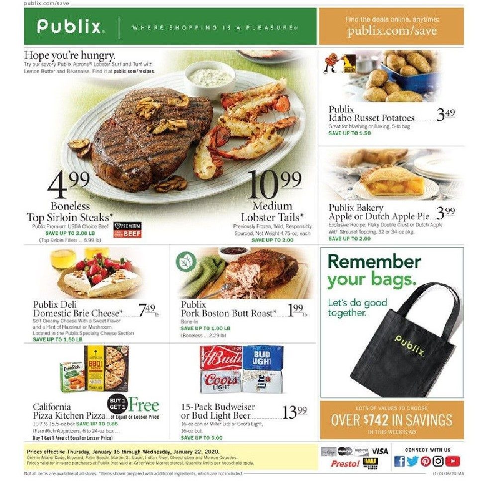 Publix Weekly Ad Jan 22 - 28, 2020 page 1